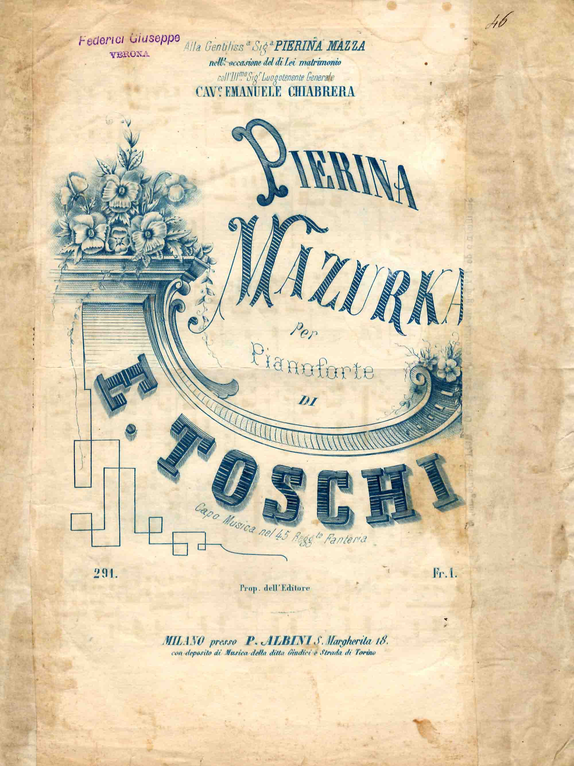 Pierina. Mazurka per pianoforte
